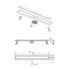 Aquasan zuhanyfolyóka Premium GUN GRAY 700mm (28335)