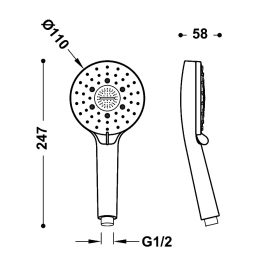 Tres Zuhanyfej vízkőmentes, krómozott, kerek 29963115