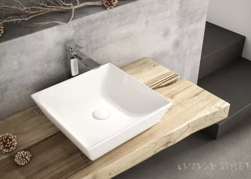 Sanovit - Top Counter pultra ültethető porcelán mosdó - DECENTE -  - 40 x 40 cm