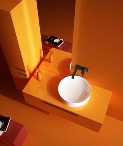 Sanovit - Top Counter pultra ültethető porcelán mosdó - LUCENTE - O - O 43 cm