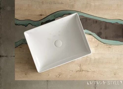 Sanovit - Top Counter pultra ültethető porcelán mosdó - SQUARE -  - 50 x 38 cm