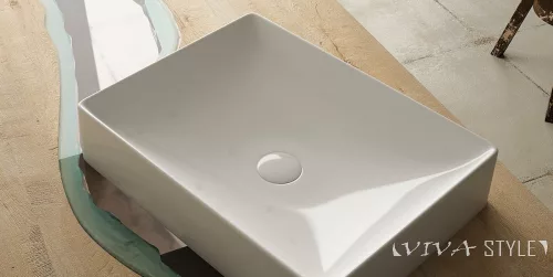 Sanovit - Top Counter pultra ültethető porcelán mosdó - SQUARE -  - 50 x 38 cm