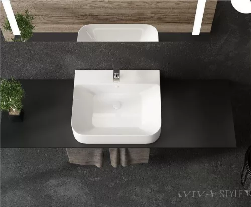Sanovit - Top Counter pultra ültethető porcelán mosdó - ALLEERA -  - 55 x 48 cm