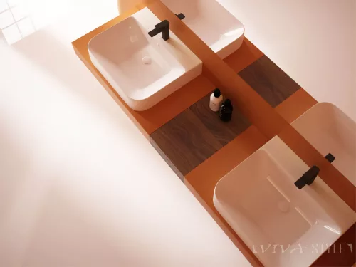 Sanovit - Top Counter pultra ültethető porcelán mosdó - ALLEERA -  - 55 x 48 cm