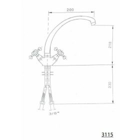Sapho Reitano Antea bronz fali mosogató csaptelep 3066