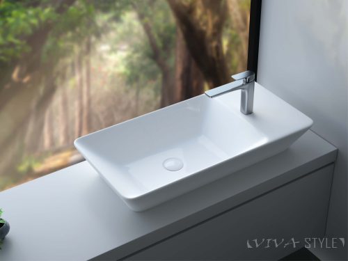 Sanovit - Top Counter pultra ültethető porcelán mosdó - bal vagy jobb csaplyukas -  - 70 x 35 cm