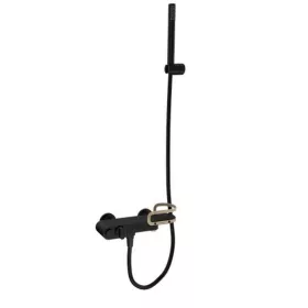   Strohm-Teka Lavi kádtöltő csaptelep zuhanyszettel Fekete 31122020NA
