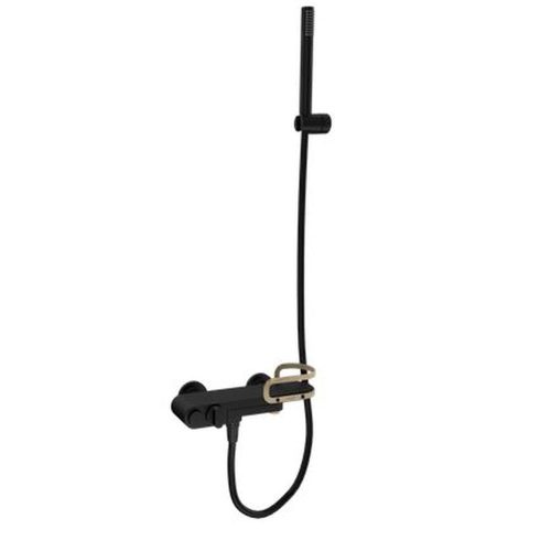 Strohm-Teka Lavi kádtöltő csaptelep zuhanyszettel Fekete 31122020NA