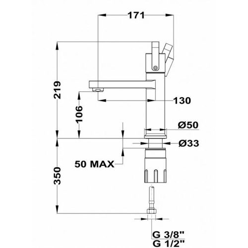 Strohm-Teka Lavi mosdó csaptelep L Fekete 31386020NA