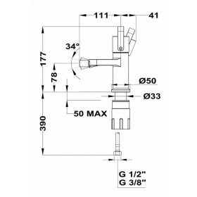 Strohm-Teka Lavi bidé csaptelep Fekete 31626020NA