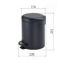 Sapho POTTY szemetes, Soft Close, 3 liter, matt fekete (320914)