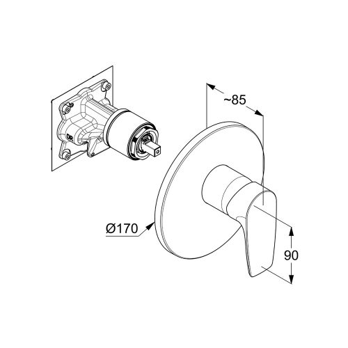KLUDI-PURE&SOLID falsík alatti zuhanycsap (Kifutó-2025)