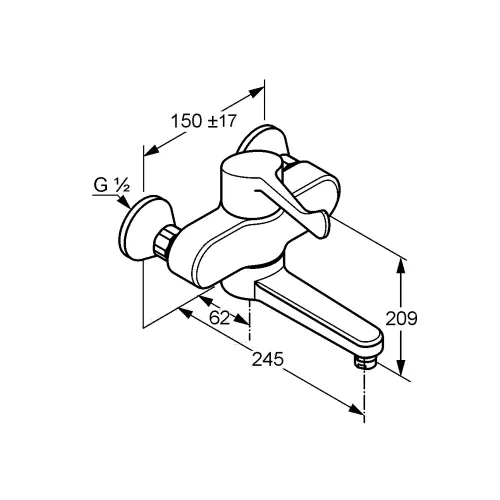 KLUDI-MEDI CARE fali csap 245mm