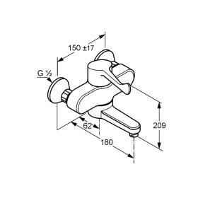 KLUDI-MEDI CARE fali csap 180mm