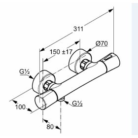 KLUDI-ZENTA termosztátos zuhanycsap