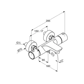 KLUDI-OBJEKTA termosztátos kádtöltő- és zuhanycsap