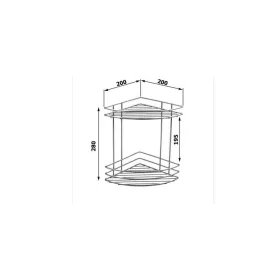   Aqualine-Sapho KRÓM LINE dupla sarokpolc 200x200/280mm, króm (37010)