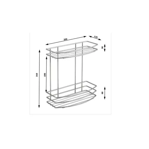 Aqualine-Sapho KRÓM LINE dupla polc 250x125/310mm, króm (37014)