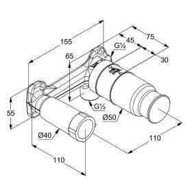 Kludi falsík alatti egység fali mosdó csaphoz