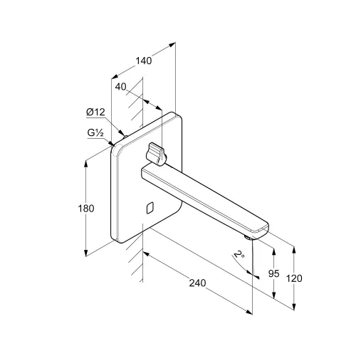 KLUDI-ZENTA elektronikus mosdócsap fali