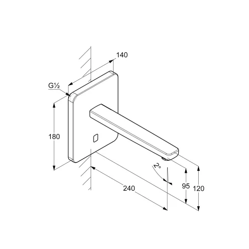 KLUDI-ZENTA elektronikus mosdócsap fali
