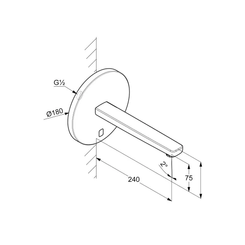 KLUDI-ZENTA elektronikus mosdócsap fali