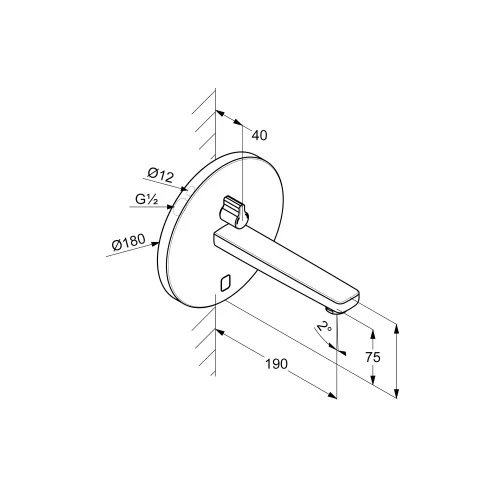 KLUDI-ZENTA elektronikus mosdócsap fali