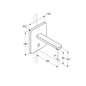 KLUDI-ZENTA elektronikus mosdócsap fali