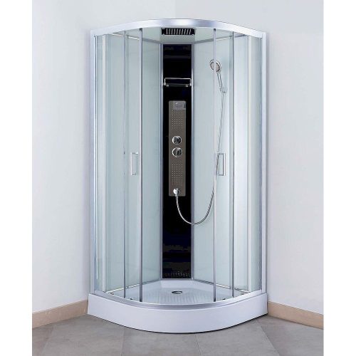 Roth LUCIDUS ROUND komplett íves zuhanykabin hátfallal és zuhanytálcával 90x90x195cm