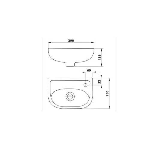 Aqualine-Sapho kerámiamosdó 40x25cm (4000)