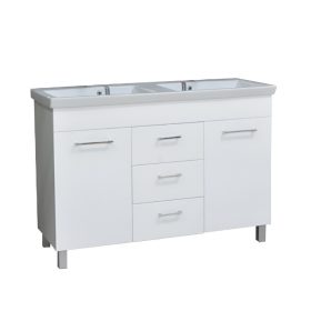   TMP FLAT 120 lábon álló fürdőszobabútor Sanovit Isik 4120 dupla porcelán mosdókagylóval 120 cm