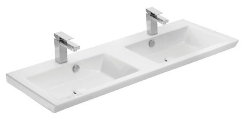 TMP FLAT 120 lábon álló fürdőszobabútor Sanovit Isik 4120 dupla porcelán mosdókagylóval 120 cm