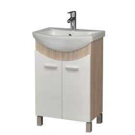   TMP ZX 55 - SONOMA - lábon álló fürdőszobabútor Sanovit Zenon 6055 porcelán mosdókagylóval 55 cm