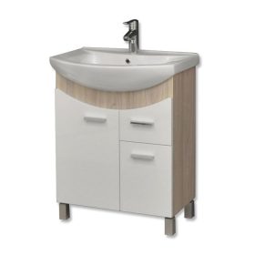   TMP ZX 75 - SONOMA - lábon álló fürdőszobabútor Sanovit Zenon 6075 porcelán mosdókagylóval 75 cm