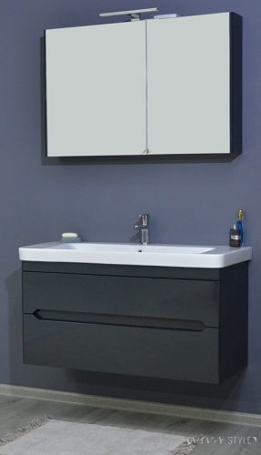 TMP SHARP 105 - ANTRACIT - fali fürdőszobabútor 105 cm Sanovit Luxury 11105 porcelán mosdóval