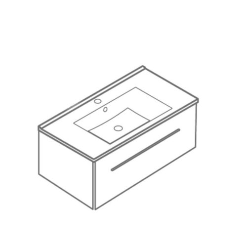 TMP SHARP 105 - ANTRACIT - fali fürdőszobabútor 105 cm Sanovit Luxury 11105 porcelán mosdóval