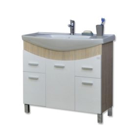   TMP ZX 85 - SONOMA - lábon álló fürdőszobabútor Sanovit Zenon 6085 porcelán mosdókagylóval 85 cm