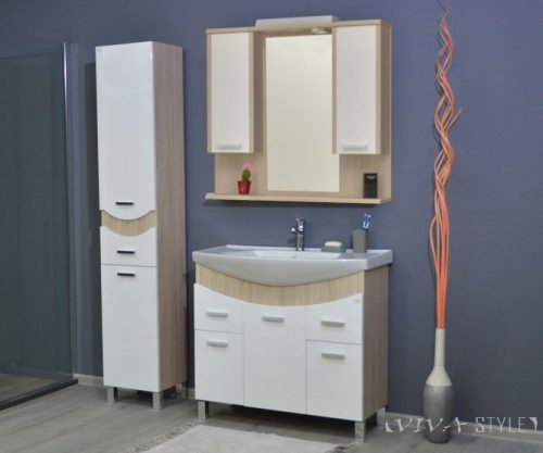 TMP ZX 85 - SONOMA - lábon álló fürdőszobabútor Sanovit Zenon 6085 porcelán mosdókagylóval 85 cm