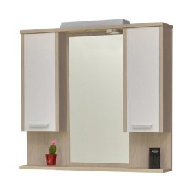   TMP ZX - SONOMA - Tükrös fürdőszobai szekrény LED világítással - 85 cm
