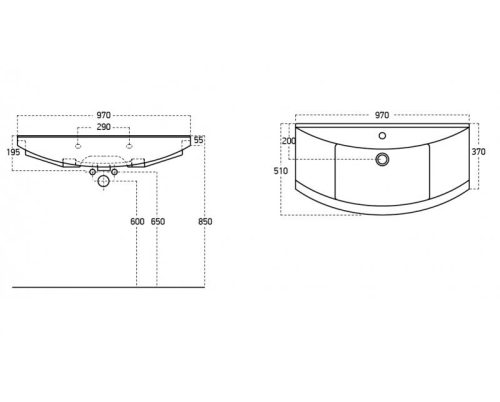 TMP ZX 95 - SONOMA - lábon álló fürdőszobabútor Sanovit Zenon 6095 porcelán mosdókagylóval 97 cm