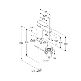 KLUDI-PURE&STYLE mosdócsap 100 EcoPlus
