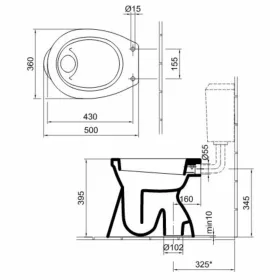   Alföldi BÁZIS WC laposöblítésű, alsó kifolyású (4037 00 01)