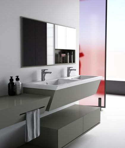 Sanovit ISIK porcelán mosdókagyló - dupla - 120 x 44 cm