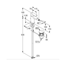 KLUDI-RENON bidécsap lefolyógarnitúrával, MATT FEHÉR