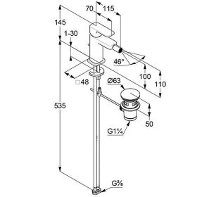   KLUDI-RENON bidécsap leeresztő szeleppel, GOLD szálcsiszolt arany