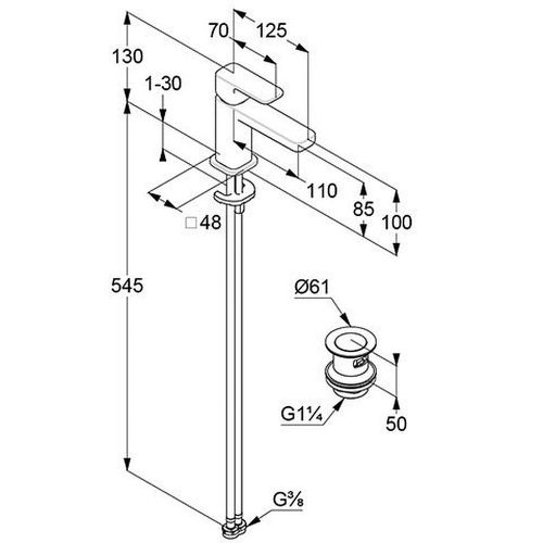 KLUDI-RENON mosdócsap 85 leeresztő szeleppel, coolstart, GUNMETAL szálcsiszolt fegyvermetál