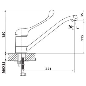  Sapho BRUCKNER HOFFER mosogató csaptelep orvosi karral (424.054.1)