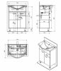 Aqualine KERAMIA FRESH mosdótartó szekrény platina tölgy 60,5x74x34 cm 50066