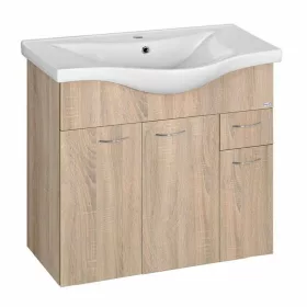   Aqualine KERAMIA FRESH mosdótartó szekrény platina tölgy 74,5x74x34,5 cm 50083