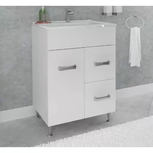 SaviniDue MADRID 60 fürdőszobaszekrény mosdóval 60x47/86cm fényes fehér 502